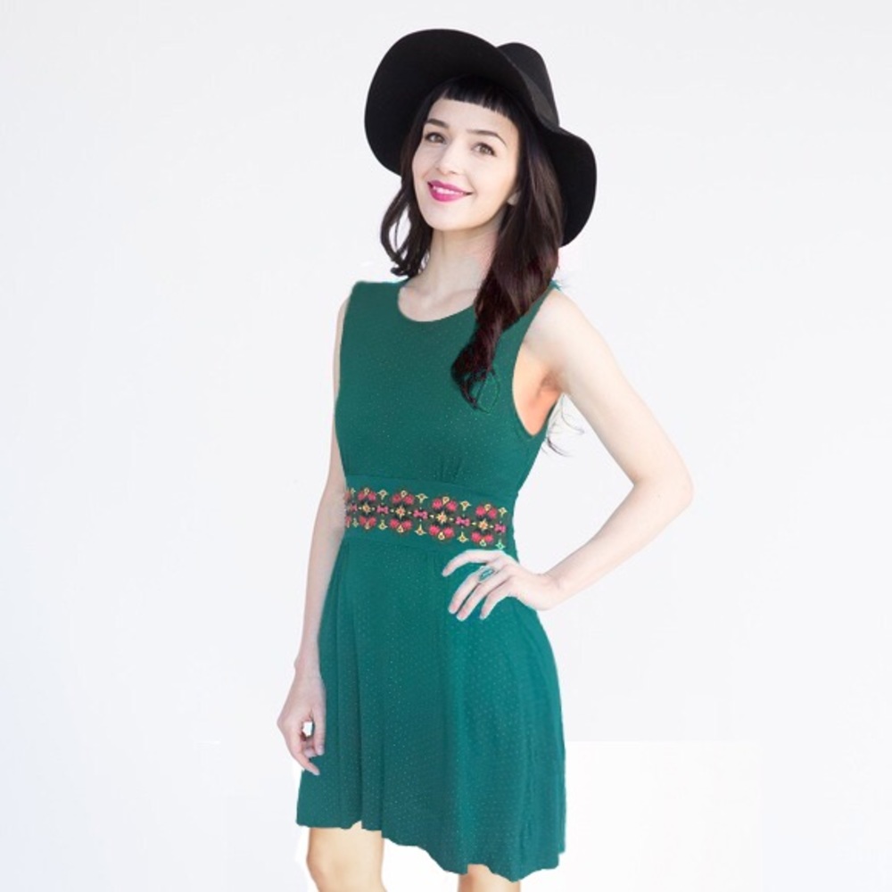Free People Turquoise Polka Dot Dress